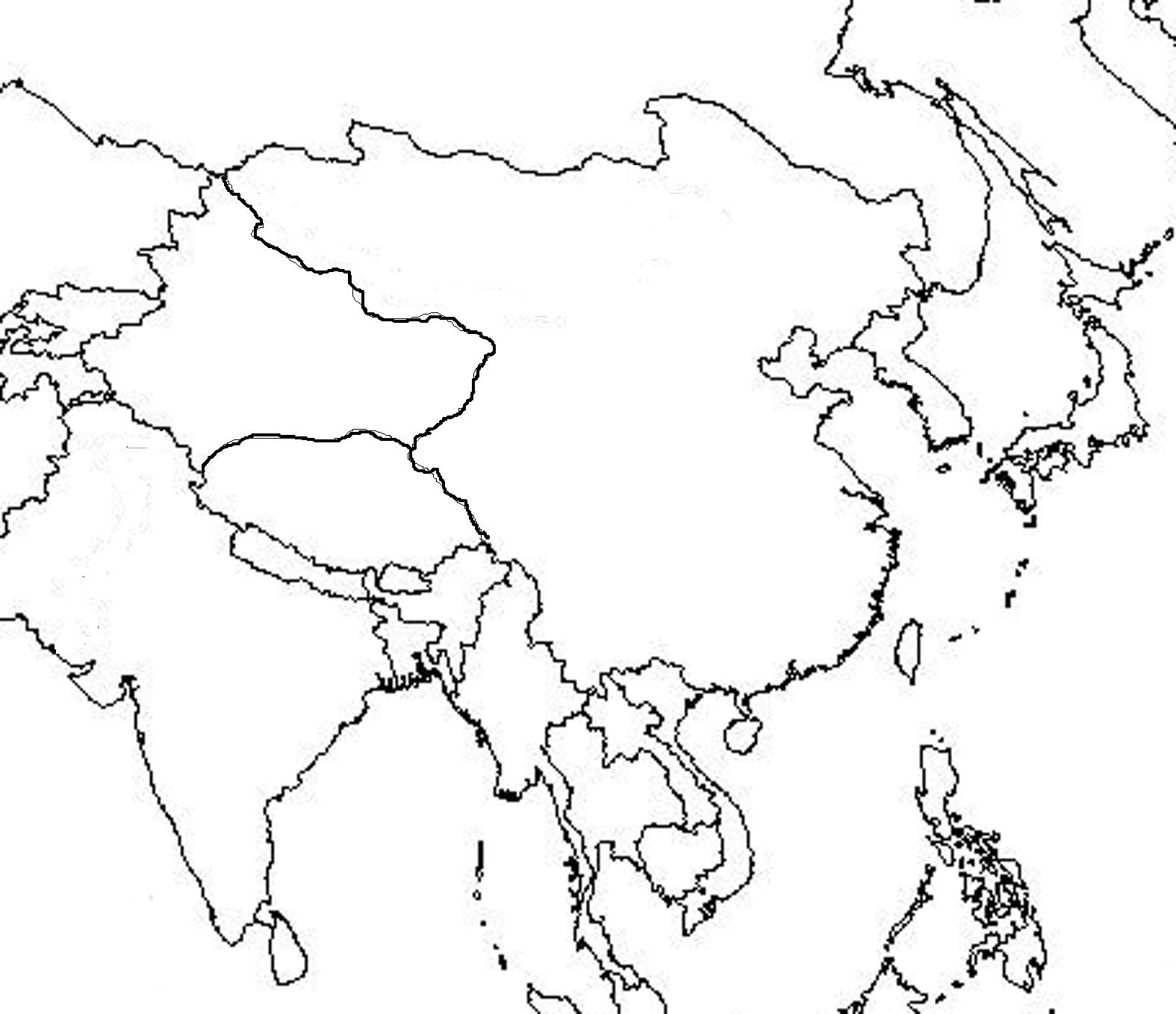 Asia Outline Map Blank