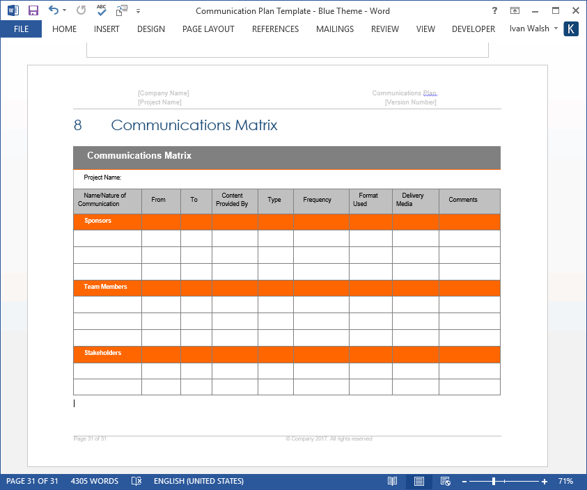 Modeles Plan De Communication Excel Word Gratuits