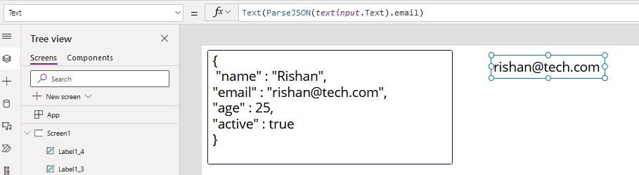 Parsejson Function In Powerapps