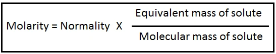 Derive The Relation Between Molarity And Normality Chemistry