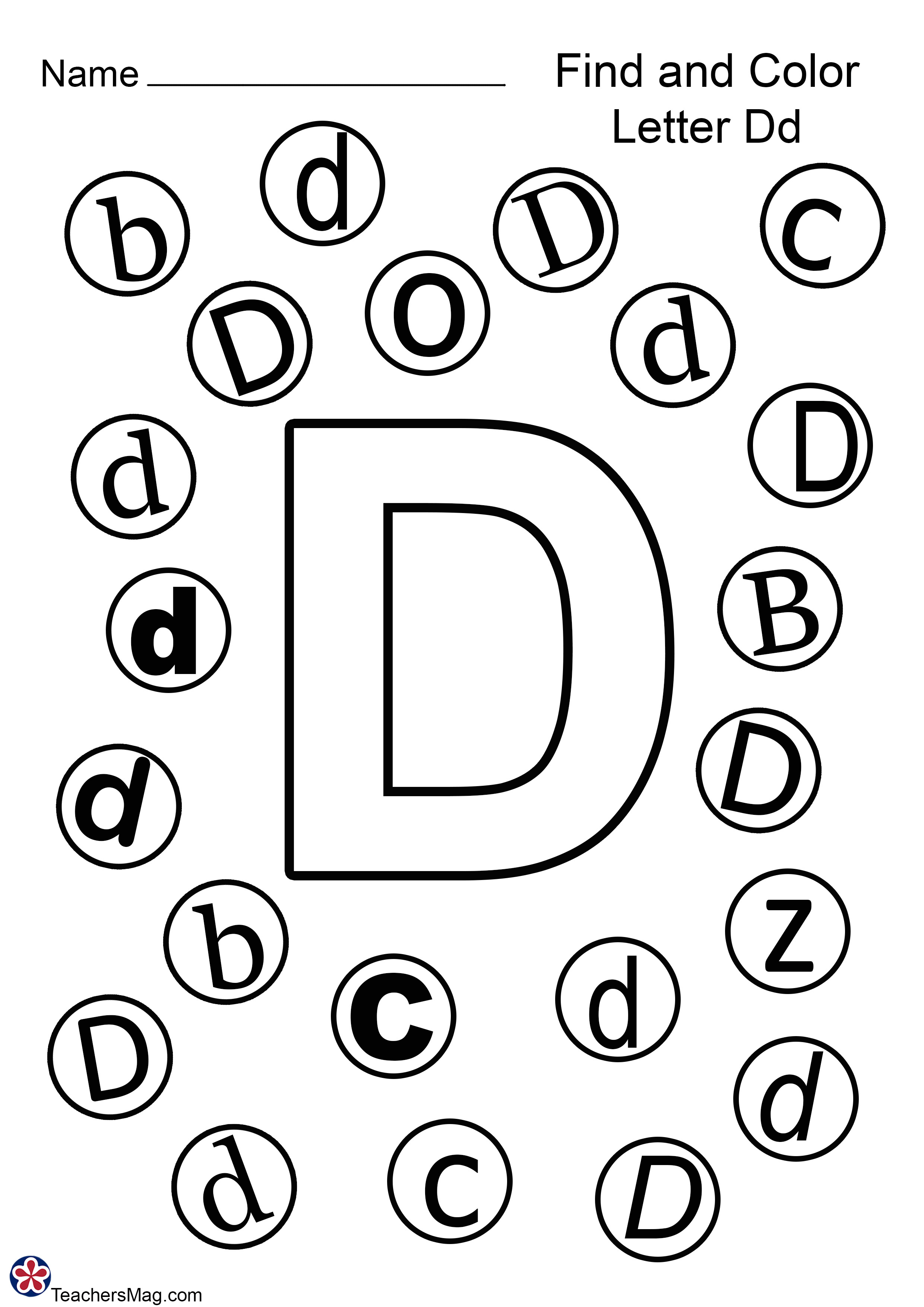 d letter alphabet 