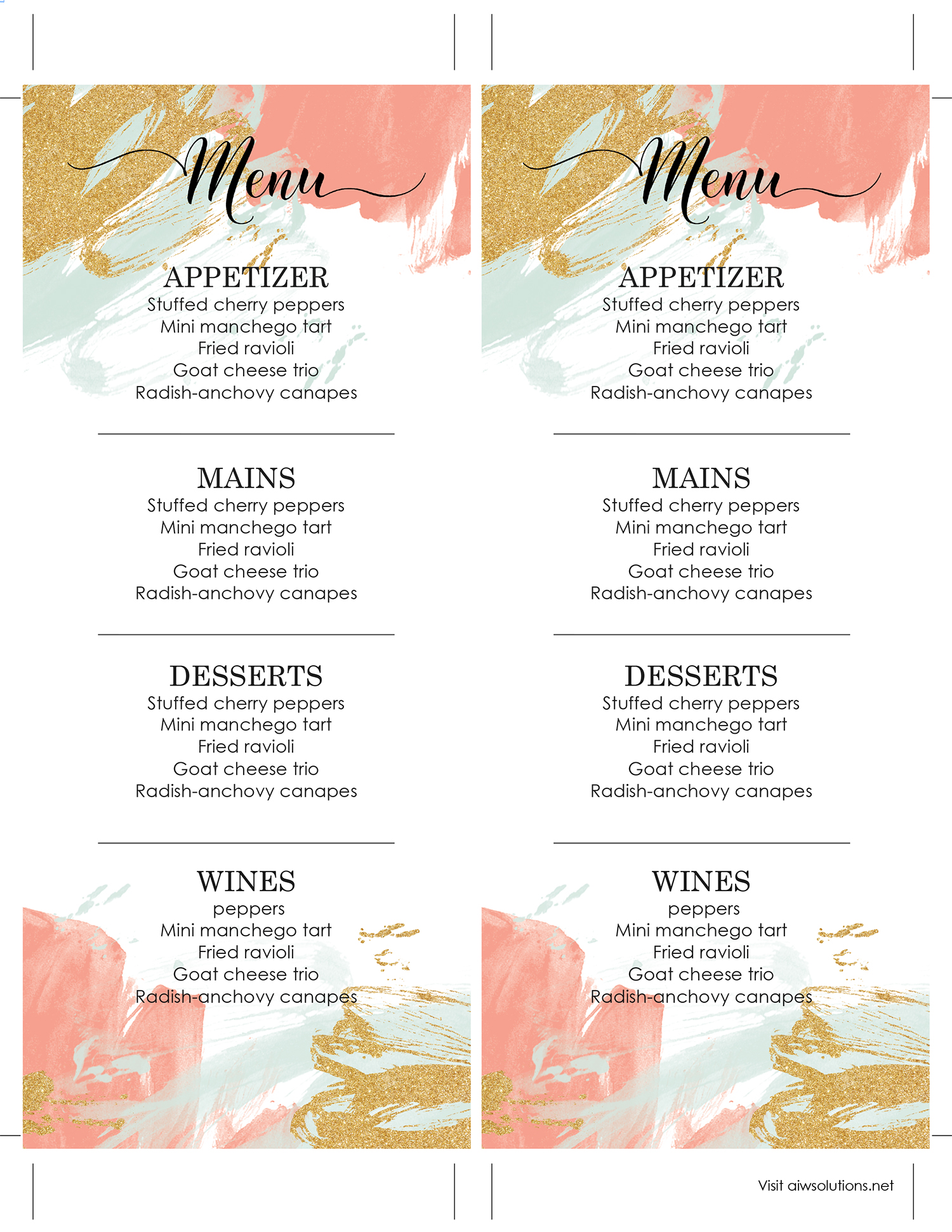 Free Menu Templates For Word