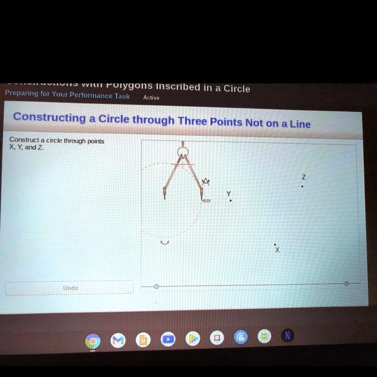 Solved Construct A Circle Through Three Points Not On A Line Chegg Com