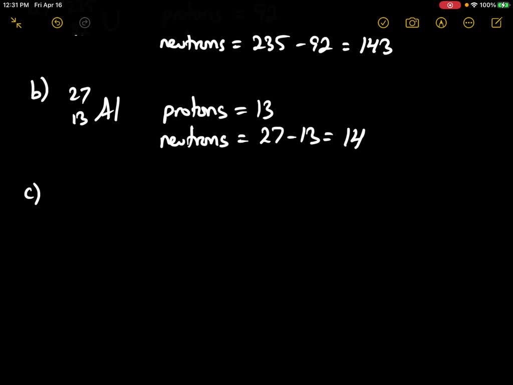 How Many Neutrons And Protons Are There In The Following Nuclei