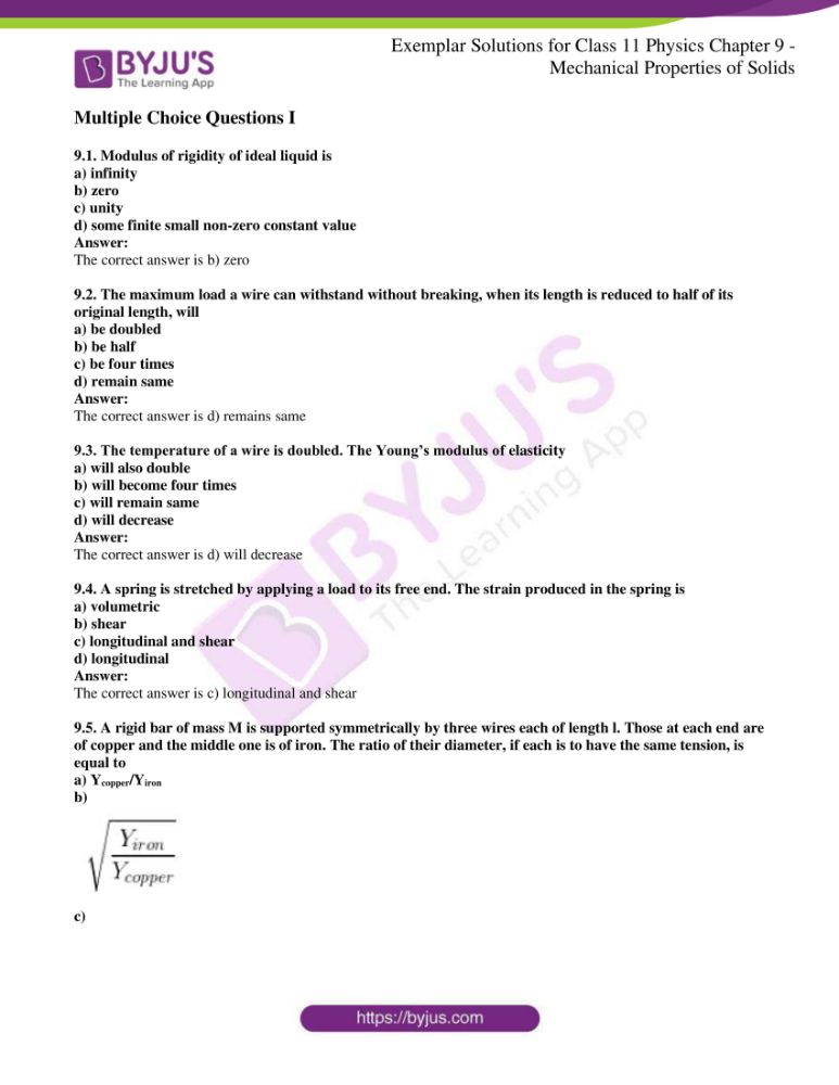 Onlinelearning Blog For Class 11 Physics Chapter 9 Mechanical