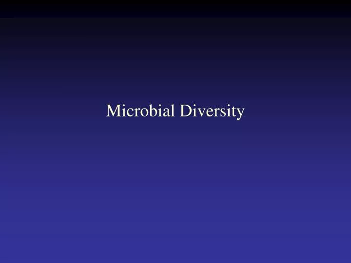 Microbial Diversity Pdf