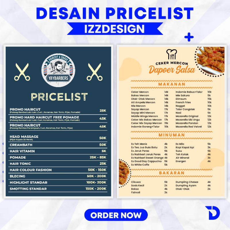 Jual Jasa Desain Pricelist Daftar Harga Online Shop Shopee Indonesia