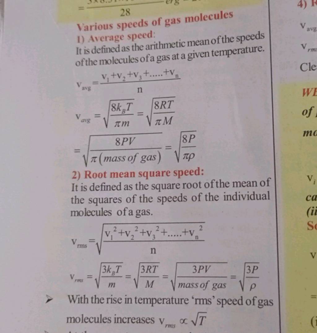 Various Speeds Of Gas Molecules1 Average Speedit Is Defined As The A