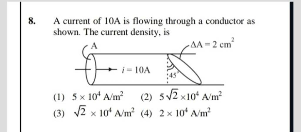 Solved Uniform Current I Through The Conductor Wire Shown In The