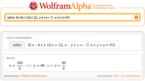 Systems Of Equations Solver Wolfram Alpha