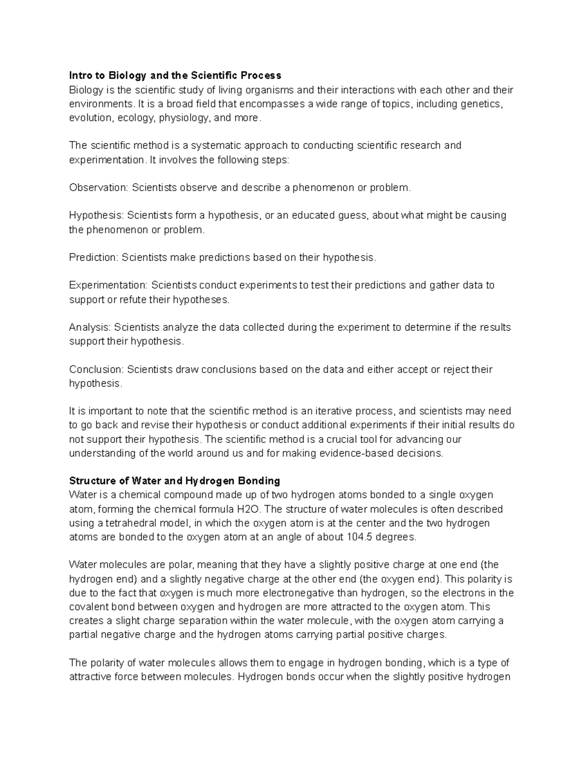 Steps In The Scientific Method Study Guide For Intro To Biology Unit 1