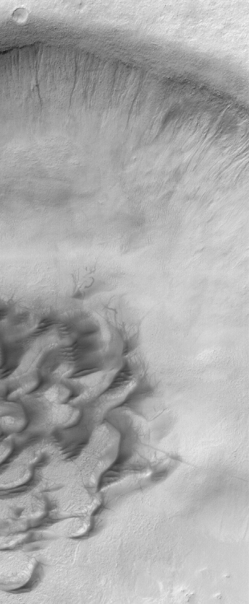 Gullies Streak Down Mars Crater In Stunning Nasa Photo Space