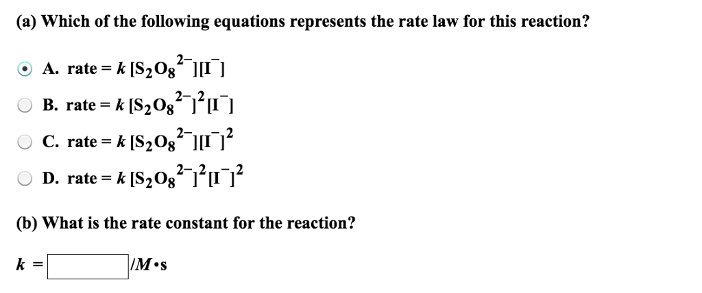 Solved 5 The Iodide Ion Reacts Very Quickly With The Chegg Com