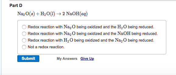 Solved Redox Reactions 16 Complete The Statements By Filing Chegg Com