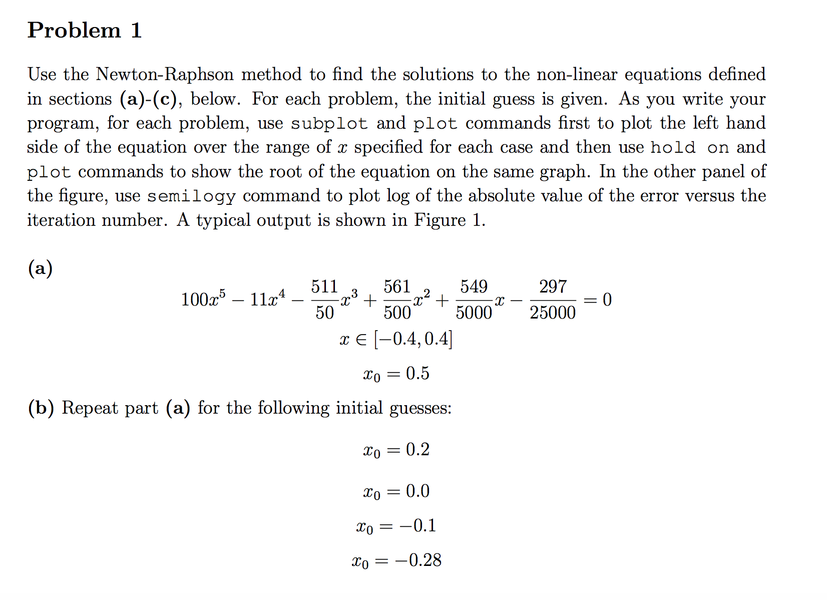 Solved 2 Error Analysis For Newton Raphson Method 5 Points Chegg Com