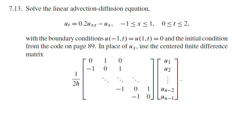 Solved 50 Points The Advection Diffusion Equation Is Used Chegg Com