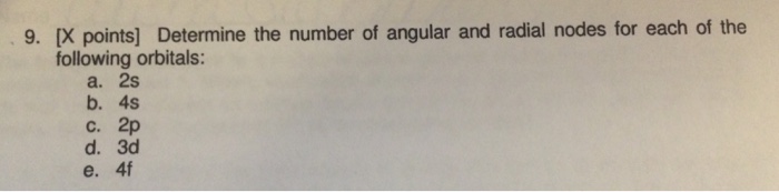 Solved How Many Angular Radial And Total Nodes Are There Chegg Com