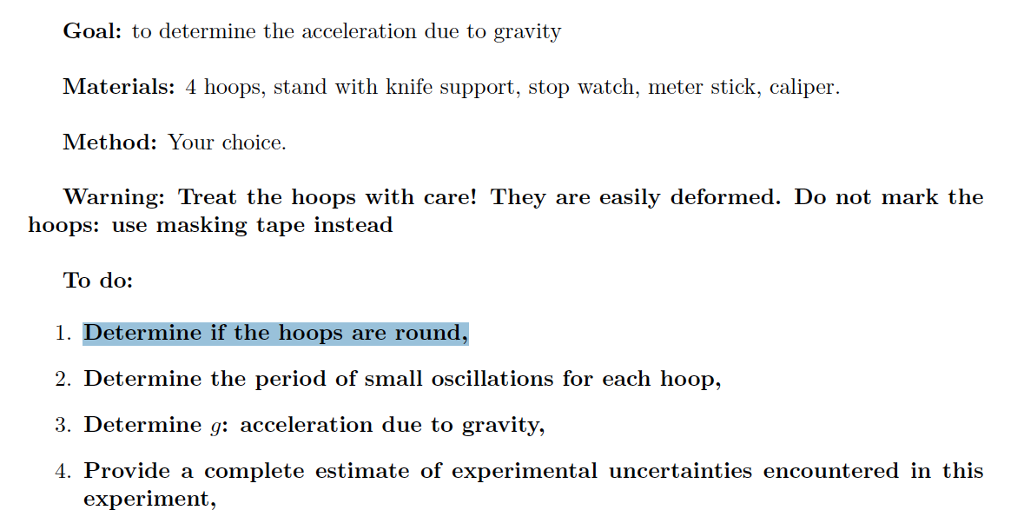Solved Lab 3 Acceleration Due To Gravity Use A Simple Chegg Com