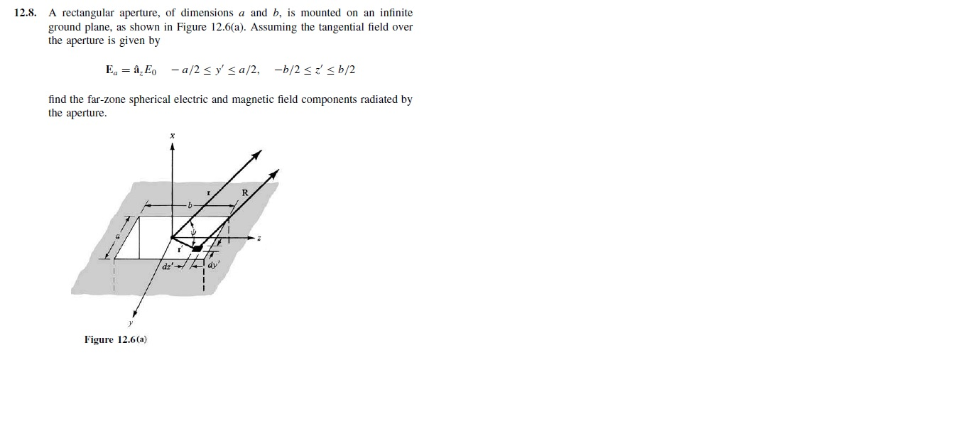 Solved 3 10 Pts A Rectangular Aperture Of Dimensions A Chegg Com