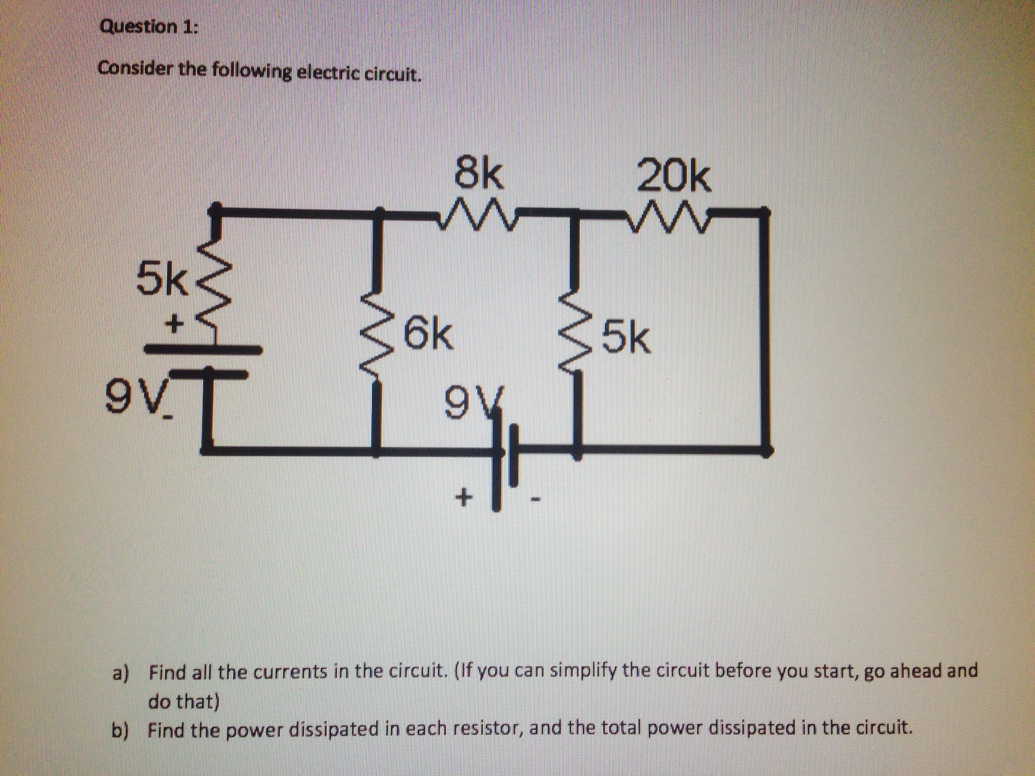 Solved Consider The Following Electric Circuit Diagram Chegg Com