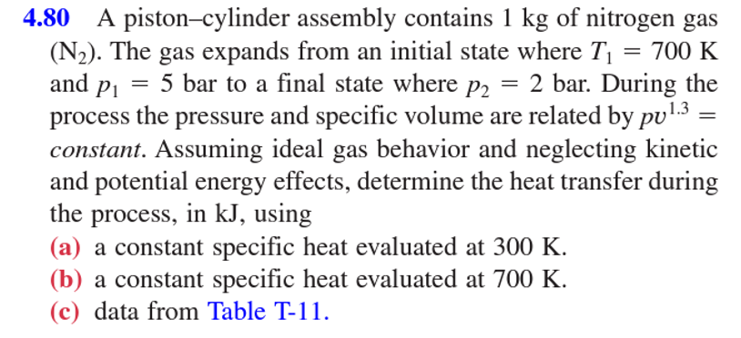 Solved 2 29 Nitrogen N2 Gas Within A Piston Cylinder Chegg Com