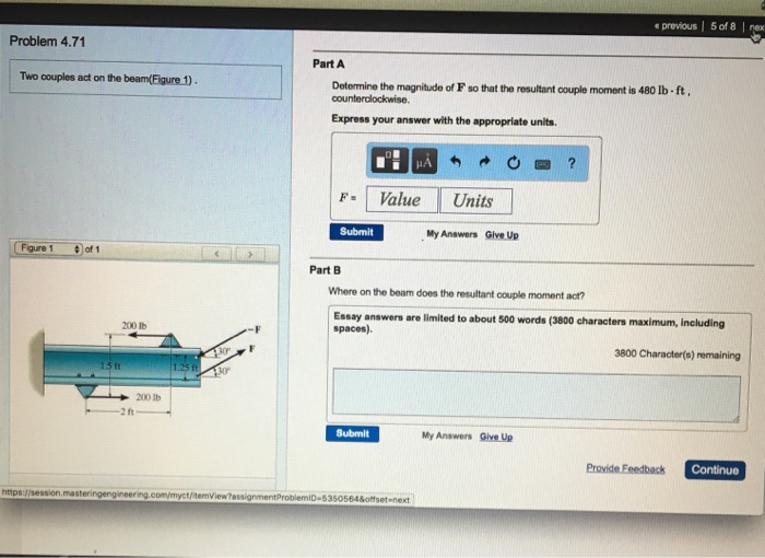 Solved Two Couples Act On The Beamfigure 1 Determine The Chegg Com