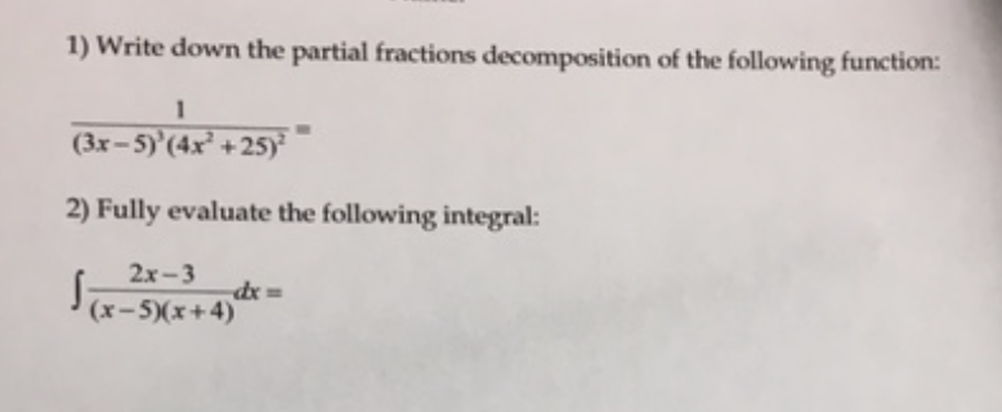 Solved Partial Fractions Decomposition Set Up The Partial Chegg Com