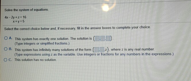Solved Solve The Following Equation Y 4y2y 416 Select The Chegg Com