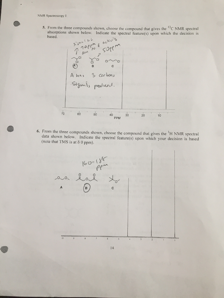 Solved Proton Nuclear Magnetic Resonance Nmr Spectroscopy Chegg Com