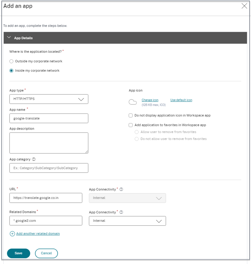 Configure Web Saas Applications Citrix Secure Private Access On