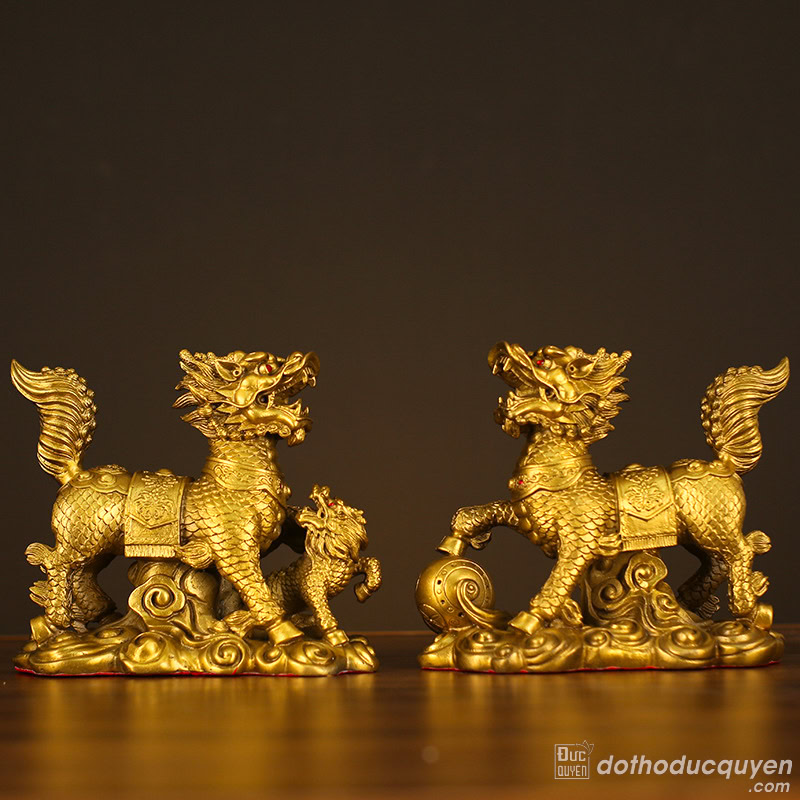 Tượng Kỳ Lân Bằng Đồng - Kích Thước 11x14cm Nặng 1.5kg 