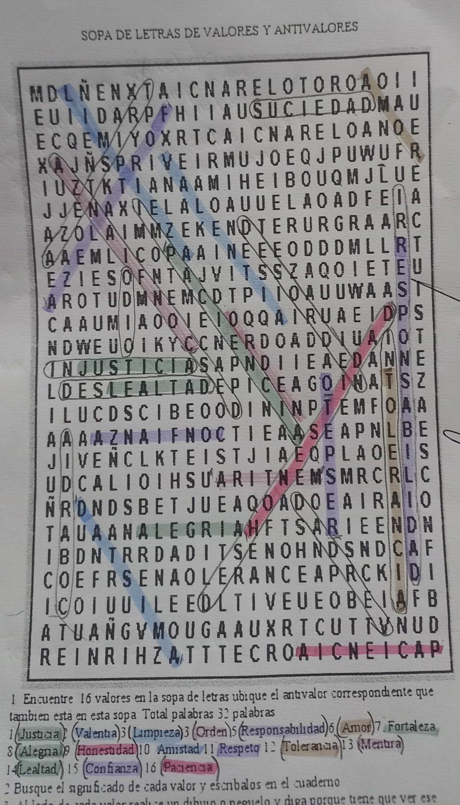 Sopa De Letras De Etica Y Valores Imagui