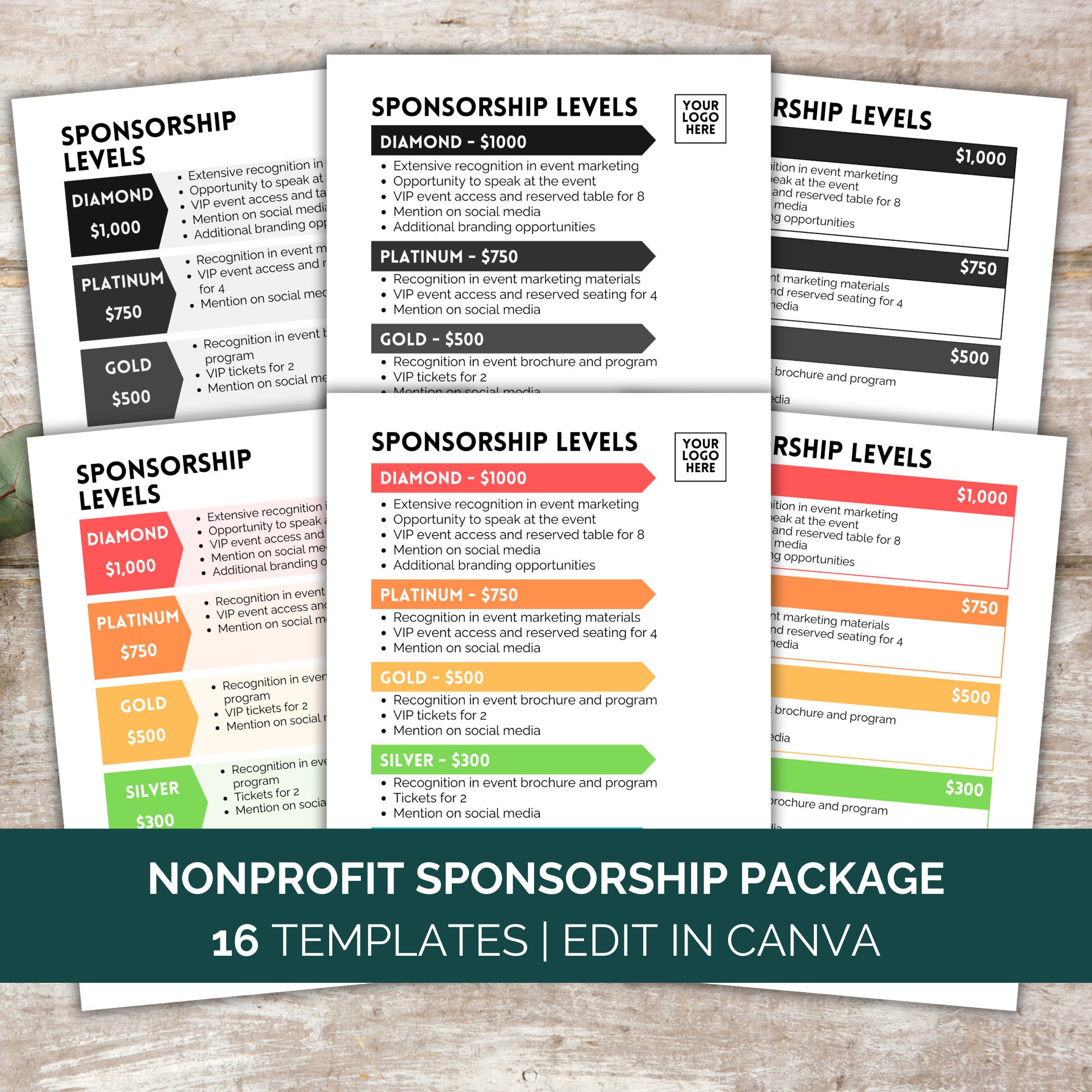 Sponsorship Tier Template Printable Word Searches
