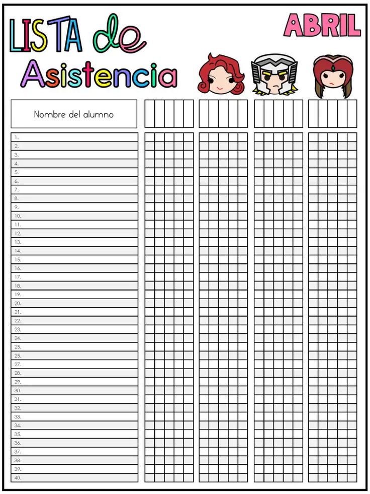 Formato De Listas De Asistencia