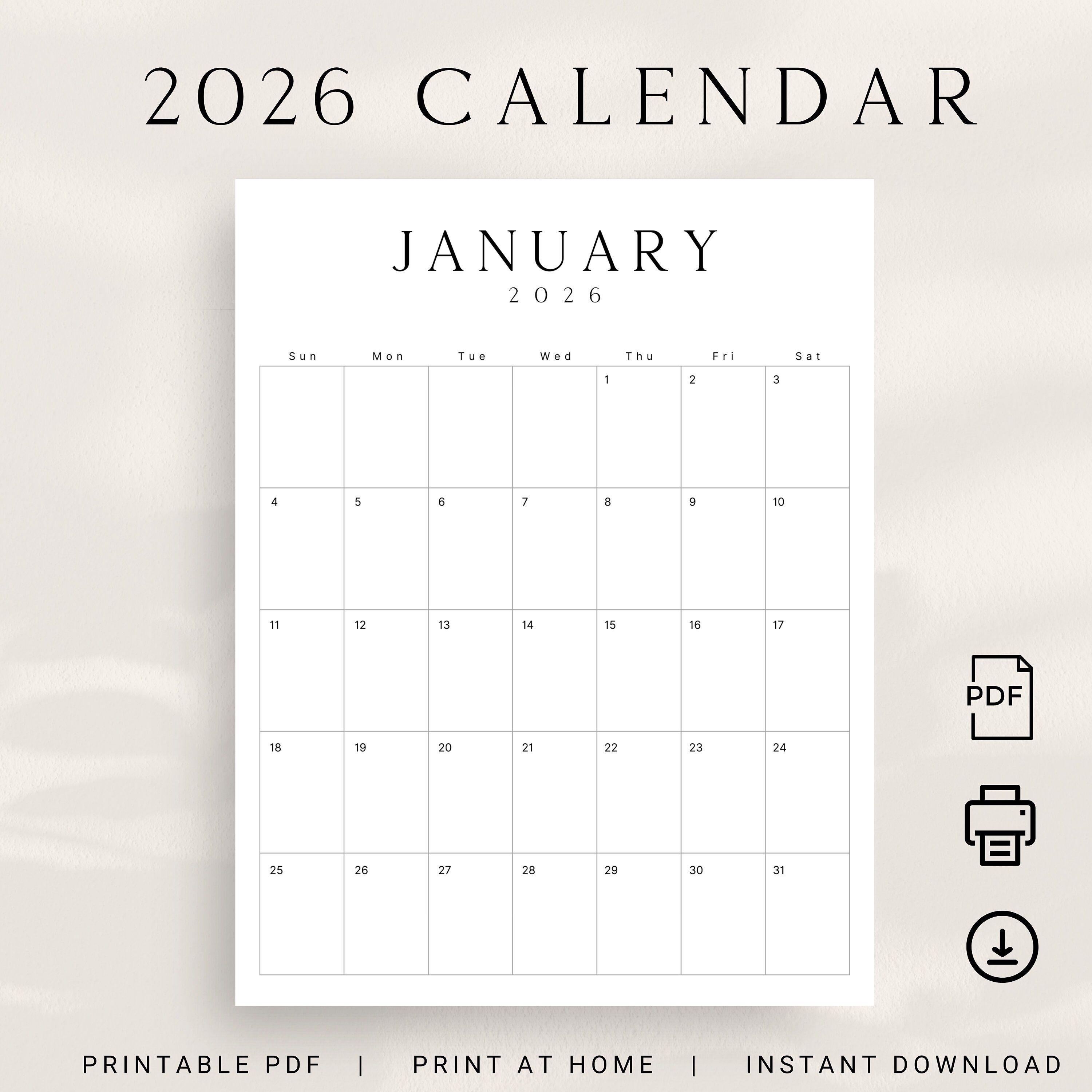 Free 2025 Printable Calendar By Month Pdf