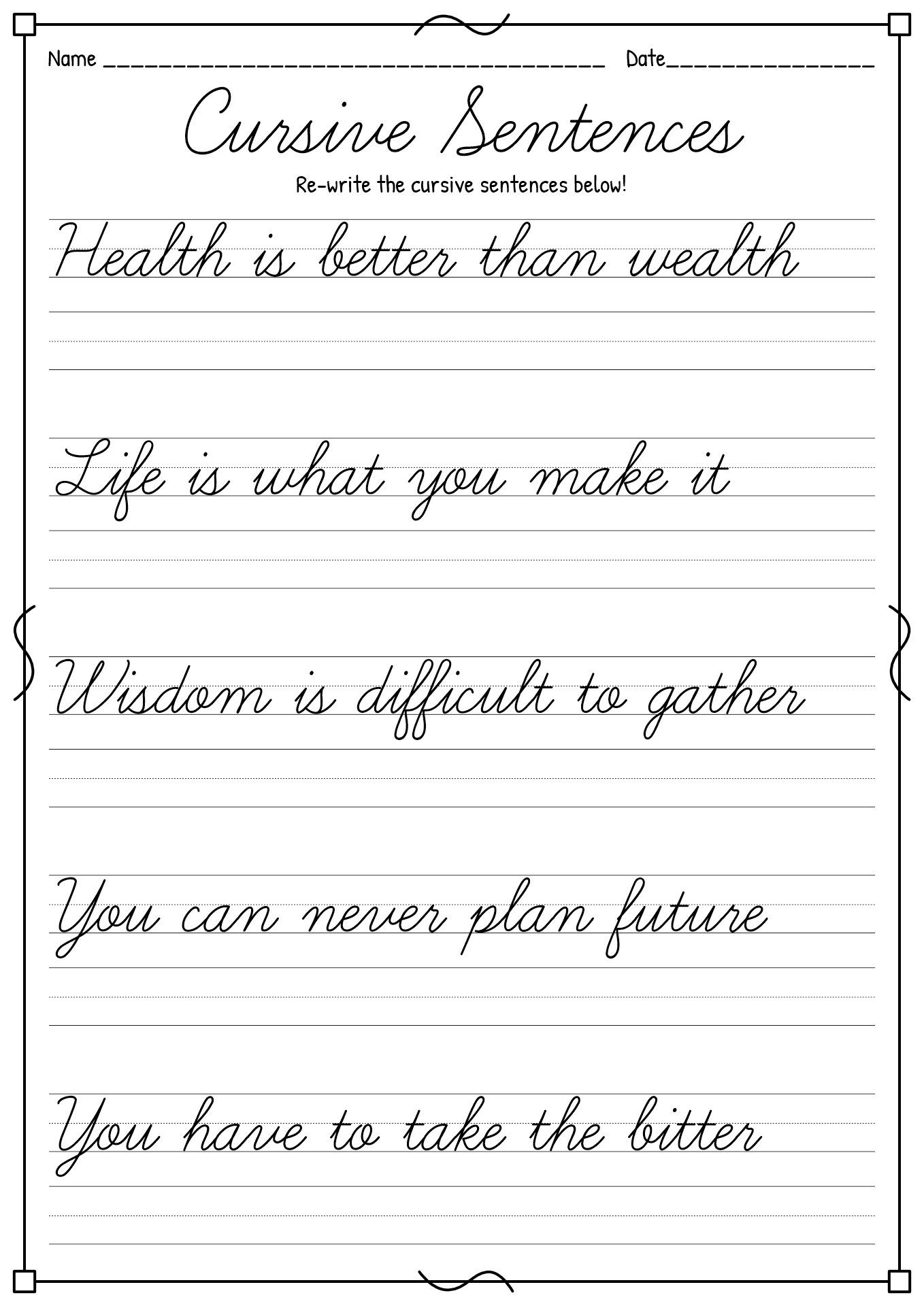 sentence writing practice worksheets