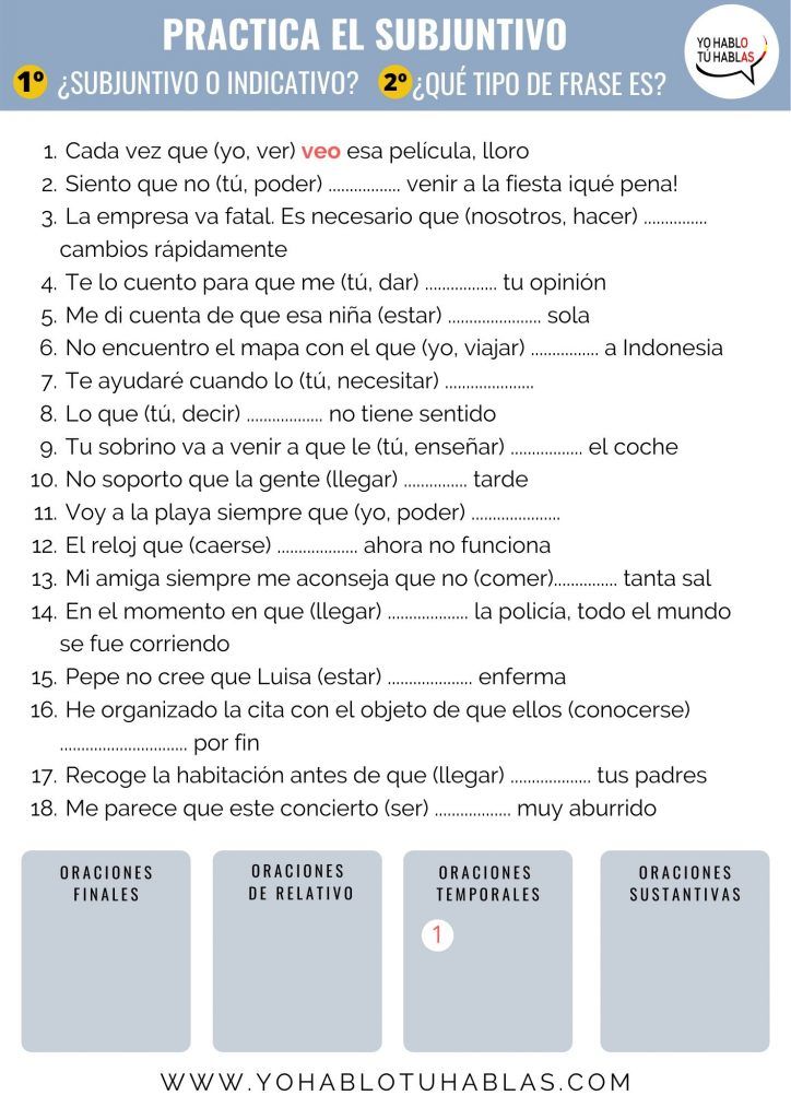 Actividad De Espanol Para Practicar La Opinion Con Subjuntivo En B1