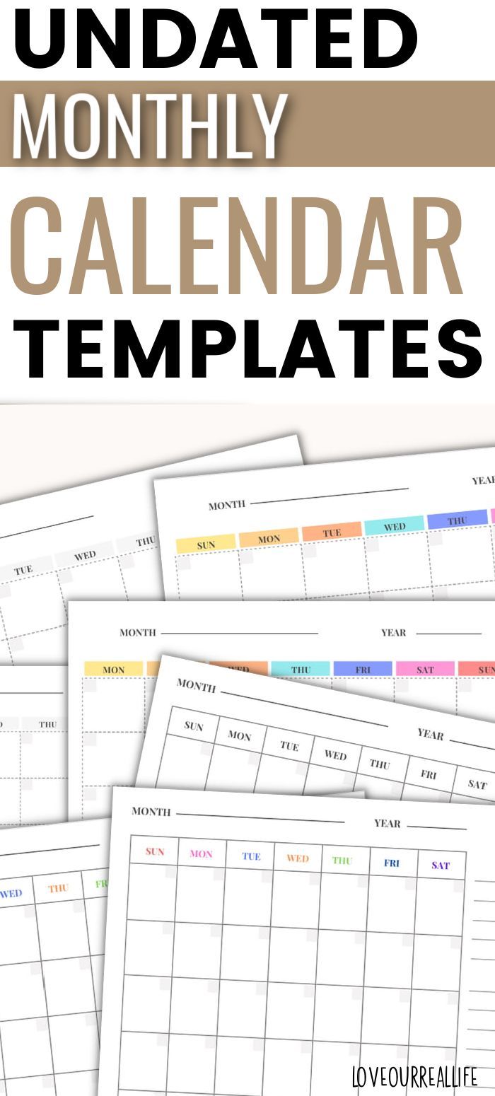 Printable Monthly Calendar Templates Content Calendar Template