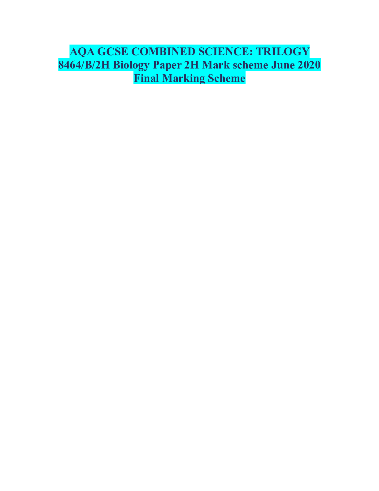 2024 Aqa Gcse Combined Science Trilogy 8464b1f Biology Paper 1f