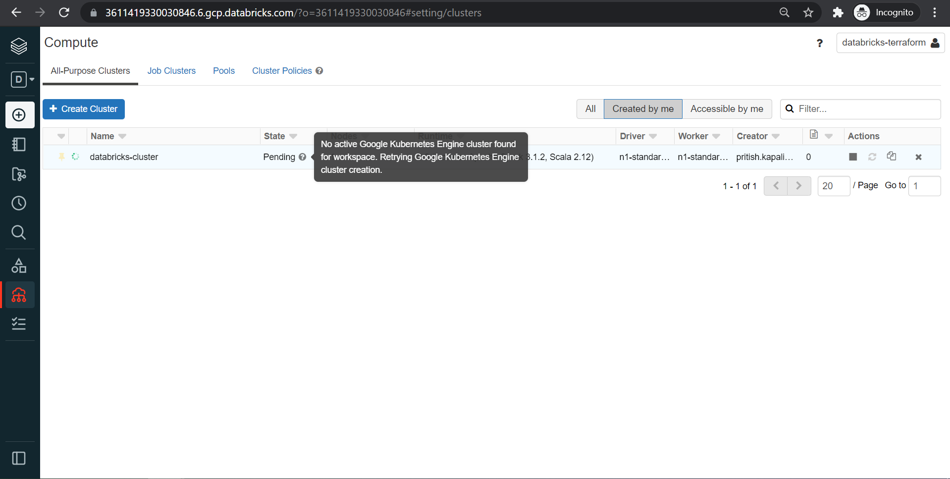 Not Able To Create A New Cluster In Azure Databricks Stack Overflow
