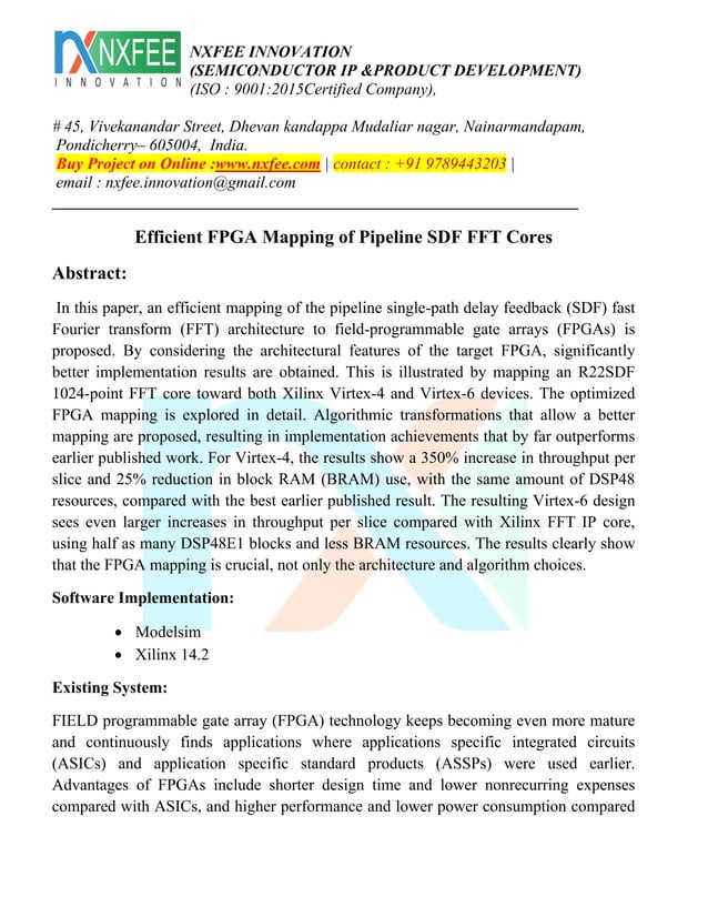 A Proposed Pipelined 64128256512102420484096 Point Sdf Fft