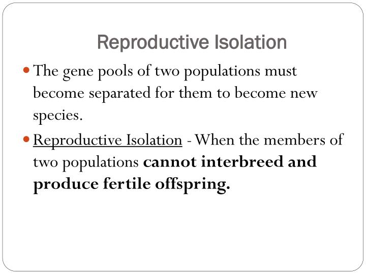 Reproductive Isolation Diagram
