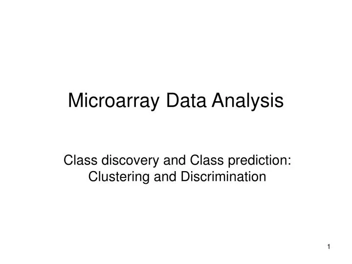Microarray Data Analysis