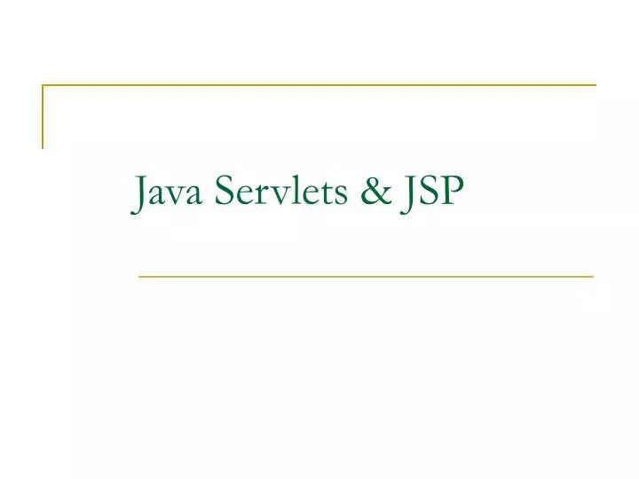Jsp Servlets Intro Pdf