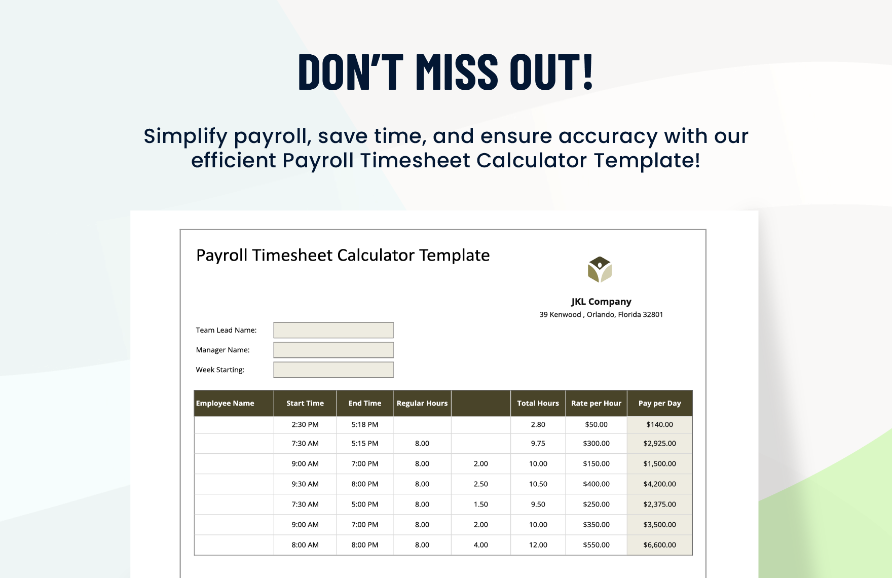 Payroll Calculator Download