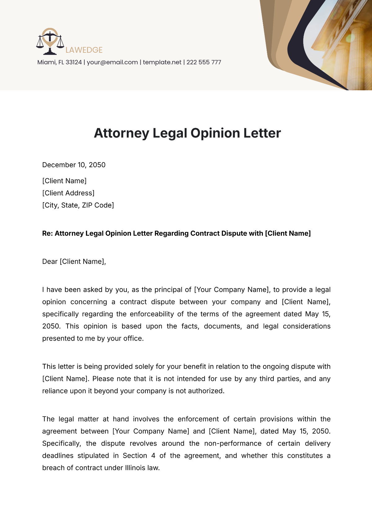 Sample Form Legal Opinion Letter Doc Lawyer Common Law