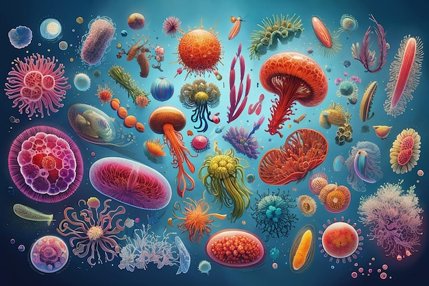 Microorganisms Vintage Diagram Print Inkanddrop