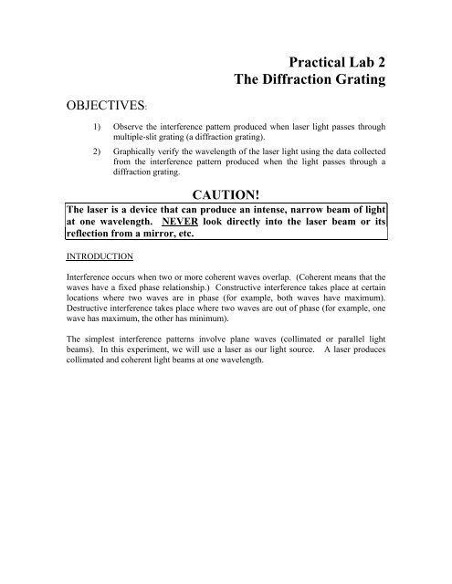Exp06 Diffraction Grating Lab Report Template Phys 10001033 Lab