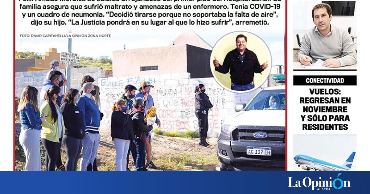 Diario La Opinion Zona Norte Tapa Edicion Impresa Del Miercoles 10 De