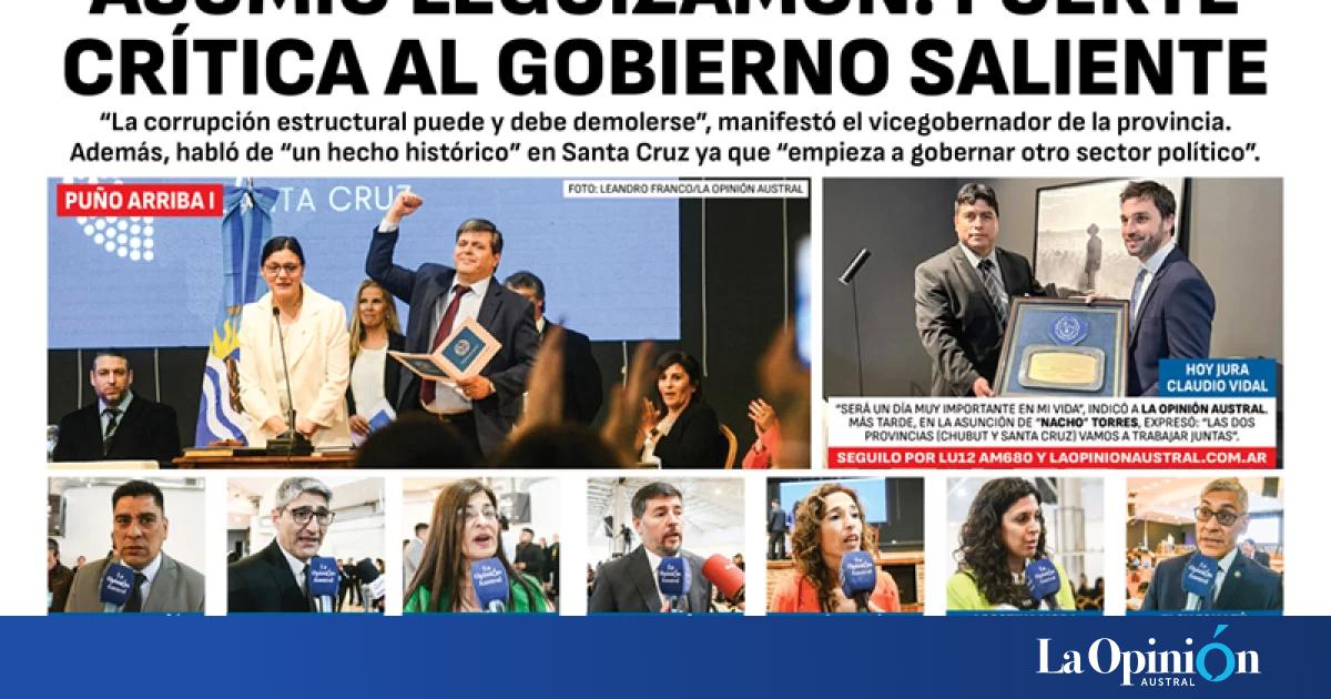 Diario La Opinion Austral Tapa Edicion Impresa Del Domingo 16 De